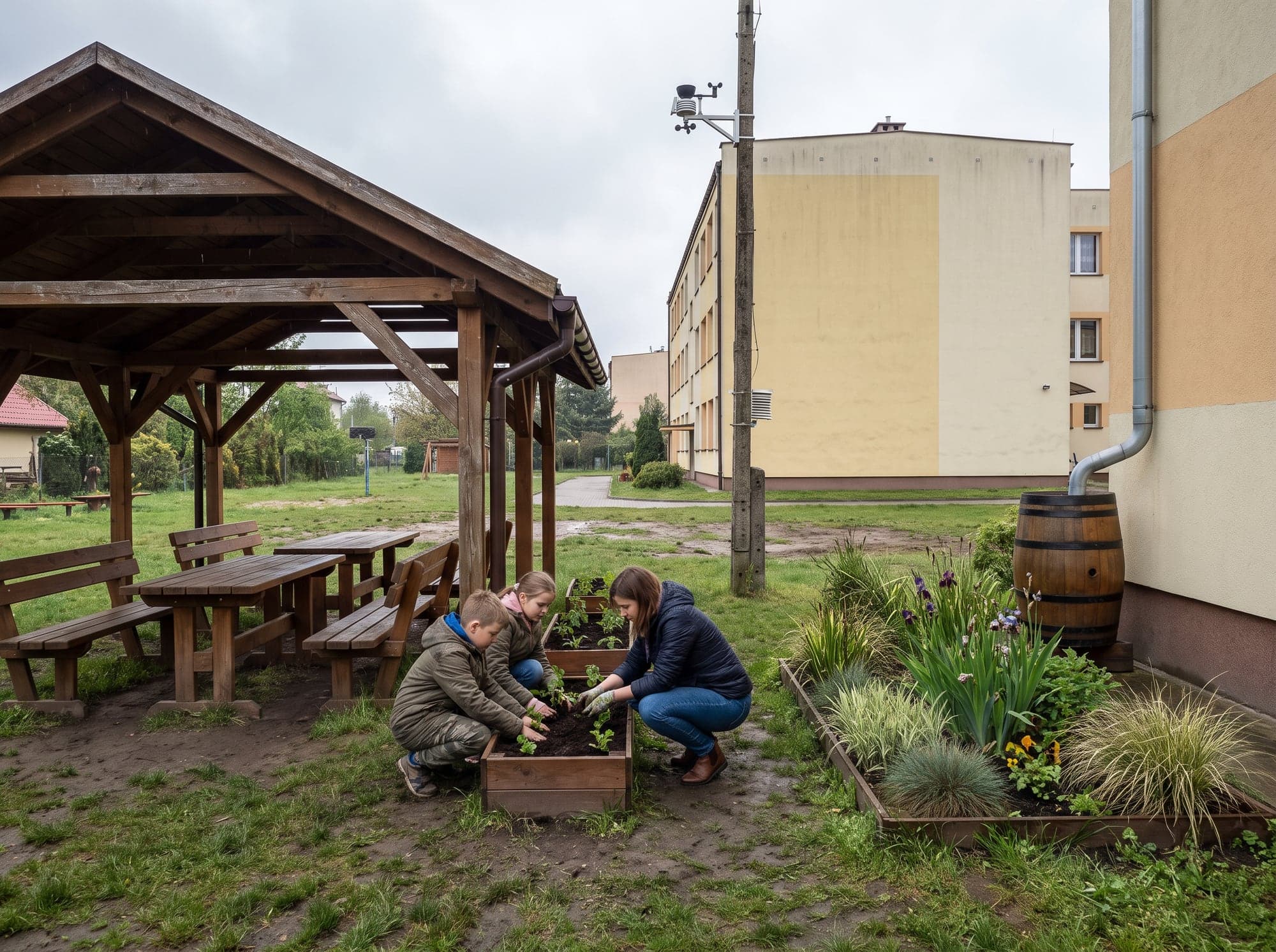 Klasa pod chmurką + ogród deszczowy